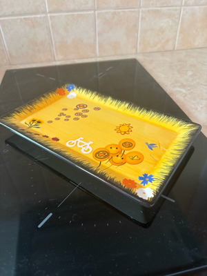 Ceramic rectangular serving platter, approx. 22.5 cm