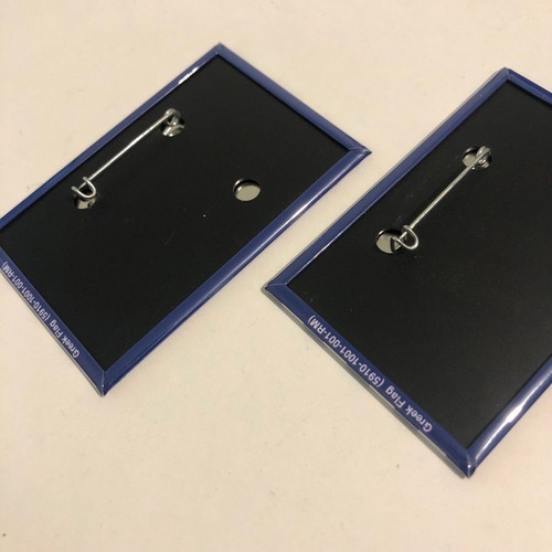 Greek flag badges new, set of two