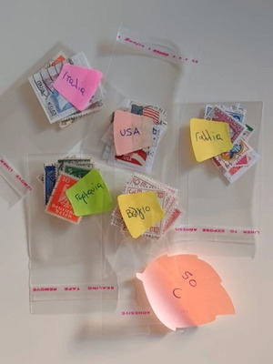 Stamps used, 5 packets from 5 countries, 10 pieces