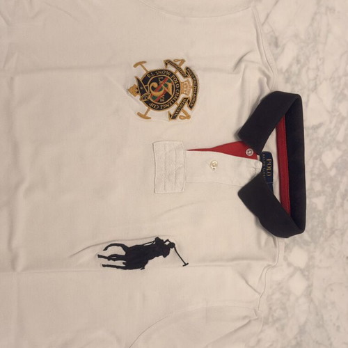 Polo Ralph Lauren Snow Polo Challenge shirt size L used, white