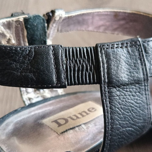 Dune London black leather sandals size 39 like new