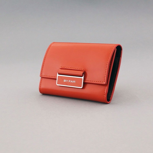 By Far women's wallet new, genuine leather, orange