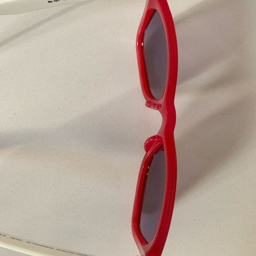 Colored People sunglasses used, red with white arms
