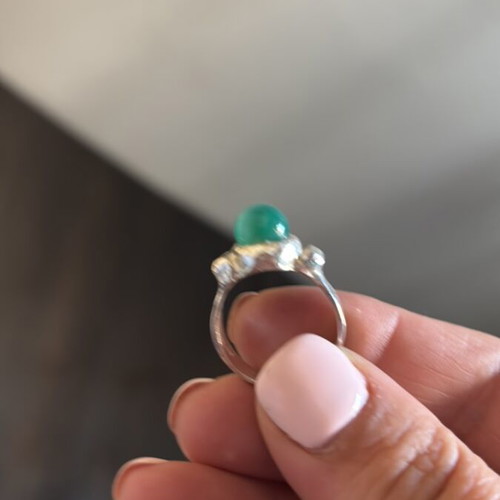 Silver hammered ring like new, polished