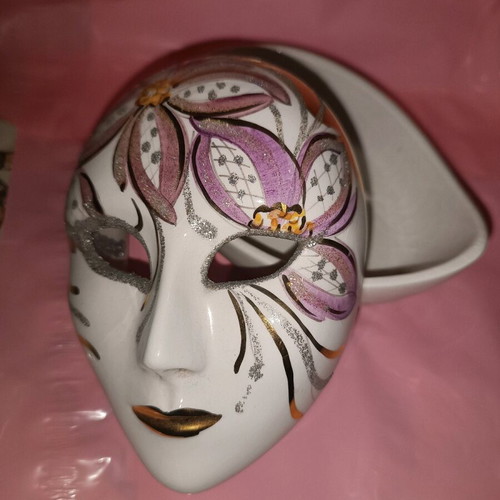 Set of Venetian decorative porcelain masks hand painted, new