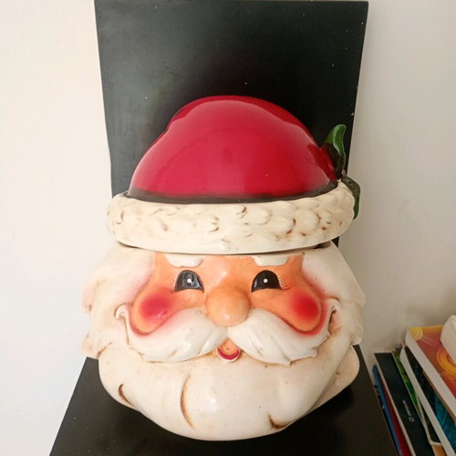 Vintage Christmas Cookie Jar used