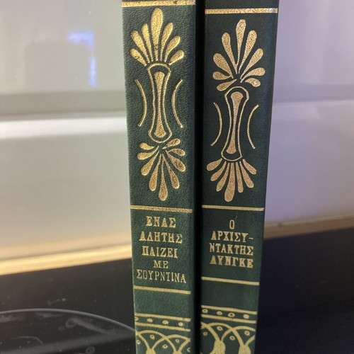 Knut Hamsun novels like new, two leather-bound books