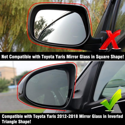 Left Heated Mirror Glass for Toyota Yaris 2012-2018 Like New