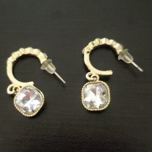 Earrings set like new, 2 pairs gold color with stones