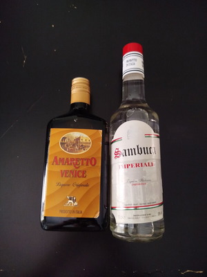 Amaretto Venice and Sambuca Imperiale liqueurs sealed, 20 years old