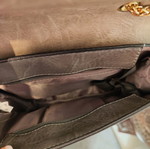 Evening shoulder bag like new with gold chain, two-tone