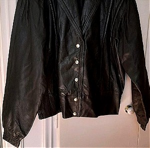 Vintage δερμάτινο μαύρο  μπουφάν.