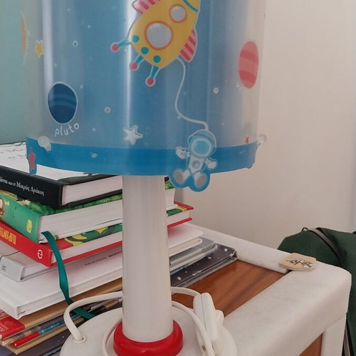 Children's lamp with planets used, double-wall bedside table lamp