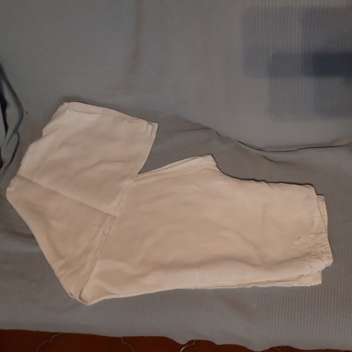 Women's linen pants white, low waist, straight cut, like new