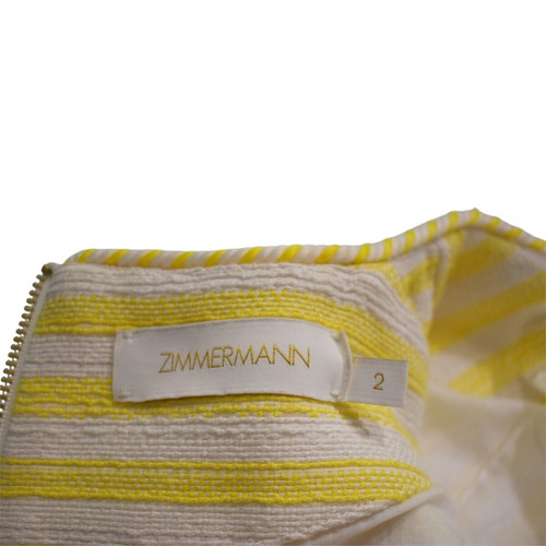 Zimmermann yellow striped cropped tweed top with nautical buttons size 2