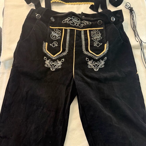 Velour overall pants XL like new, black