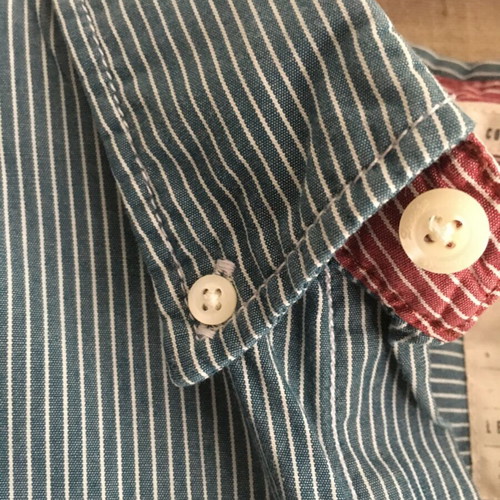 Levi's vintage shirt, M, blue and white striped, 100% cotton
