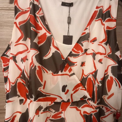 Mandco Floral Sleeveless Dress With Belt Refurbished, Size 50