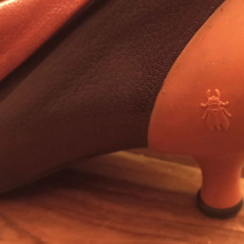 Fly London leather pumps new in brown and orange