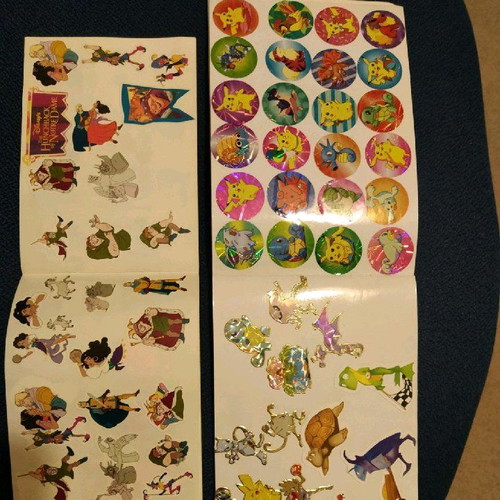 Vintage plush bear CD case used with 2 kids' sticker albums gift