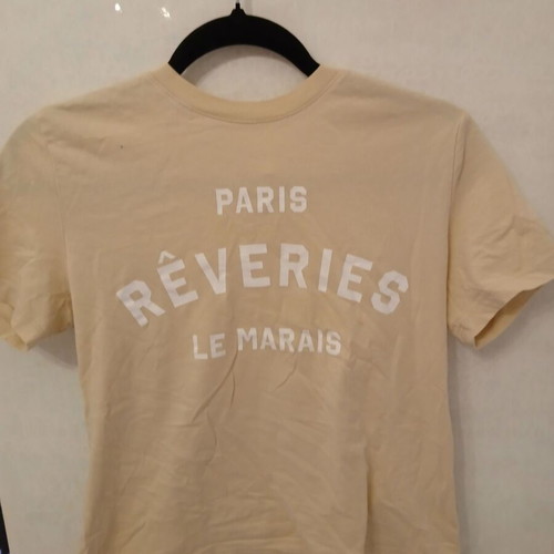 Beige crop top t-shirt "Paris Rêveries Le Marais" like new, H&M