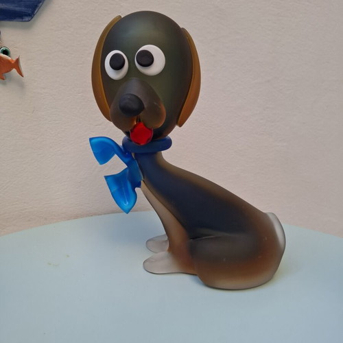Murano γυάλινο αγαλματίδιο σκύλου μεγάλο satin sommerso κυνηγόσκυλο μεταχειρισμένο