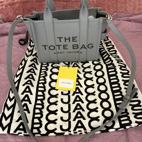 Marc Jacobs Small Leather Tote Bag, grey
