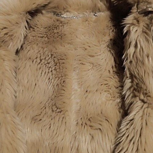 Leather coat with fur lining like new, women's beige