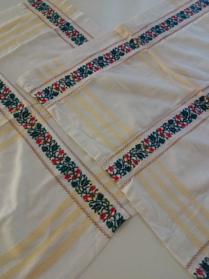 Cretan table linens used, pack of 2, size 63x62