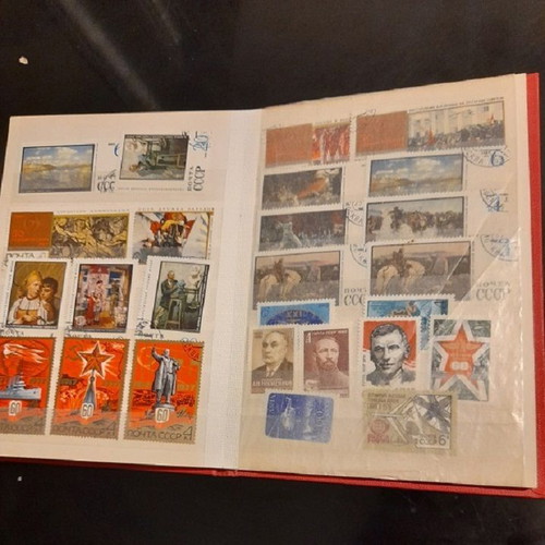 Small album used with thematic sealed and unsealed stamp series