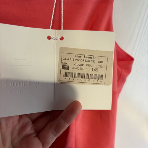 Guy Laroche dress new, coral midi pencil silhouette size 38