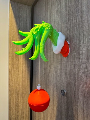 3D Printed Grinch Hand Christmas Decoration new