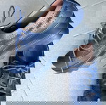  Δετά παπουτσια γυναικεία κατρόρ δερματίνη μπλε Ν.38