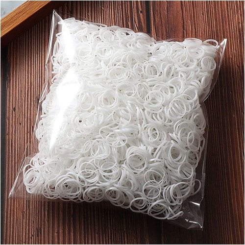 Silicone Hair Elastics White Pack of 1000 New