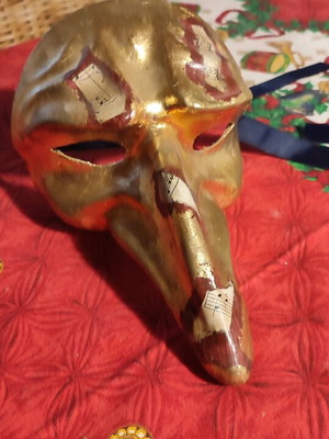 Paper Mache Venetian Mask Handmade Like New