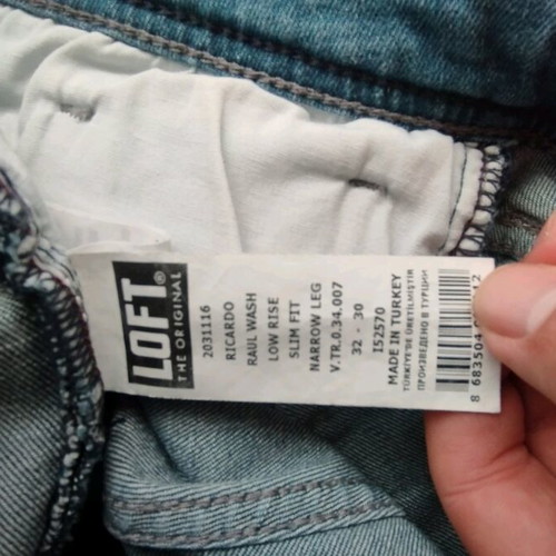 Loft men's jeans new, size L, gray and blue