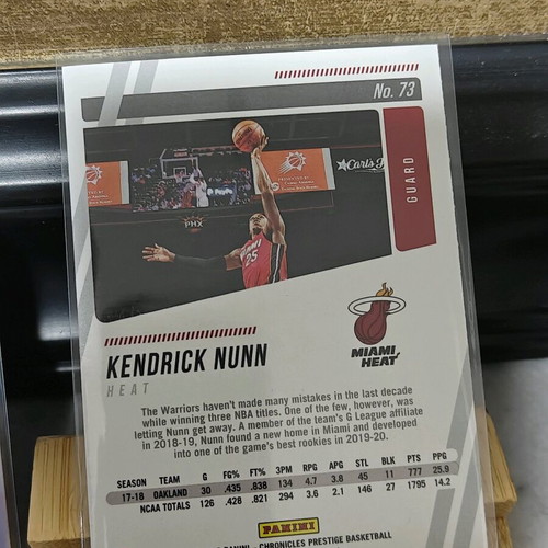 Kendrick Nunn Miami Heat RC Prestige Season 2020 like new
