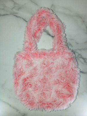 Pink fluffy furry style handbag like new