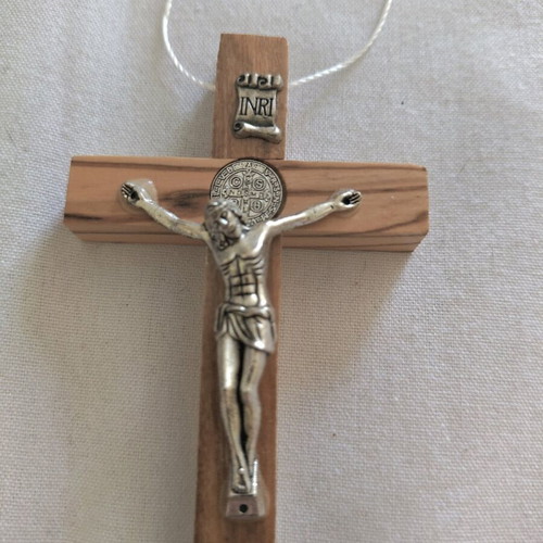 Wooden cross with silver new from the Holy Land