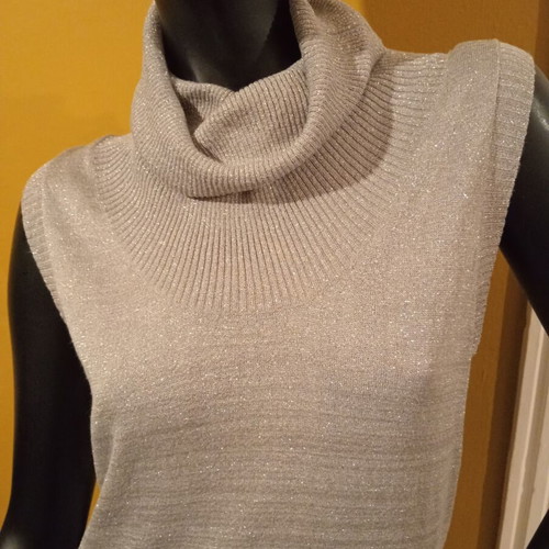 Oltre silver lurex sleeveless midi dress one size new