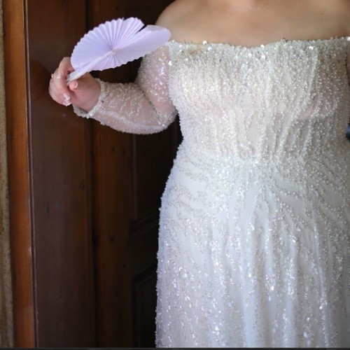 Primalicia Delicia wedding dress used plus size with corset and veil