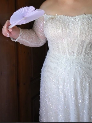 Primalicia Delicia wedding dress used plus size with corset and veil