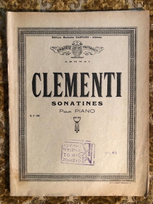 Muzio Clementi 12 Sonatines παλαιά έκδοση εποχής, μεταχειρισμένο