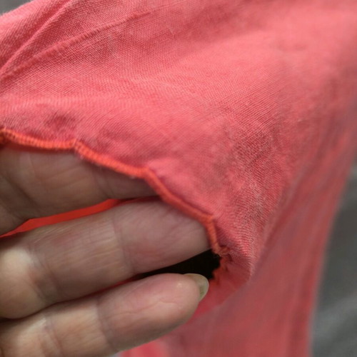 Linen shirt with embroidery like new, size M-L, red/coral