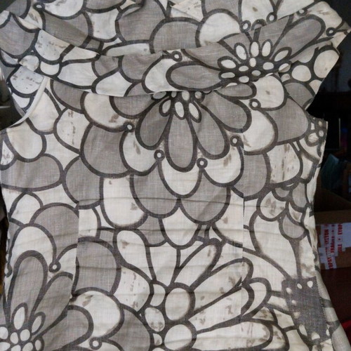 Raxevsky women's linen blouse like new, white and gray