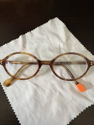 Eyeglass frames used, brown, for myopia