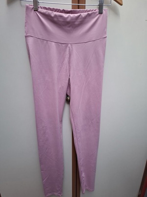 High-waisted pink leggings size M/L like new, elastic fabric