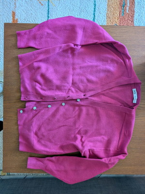 Zara fuchsia cardigan with silver buttons like new, size M
