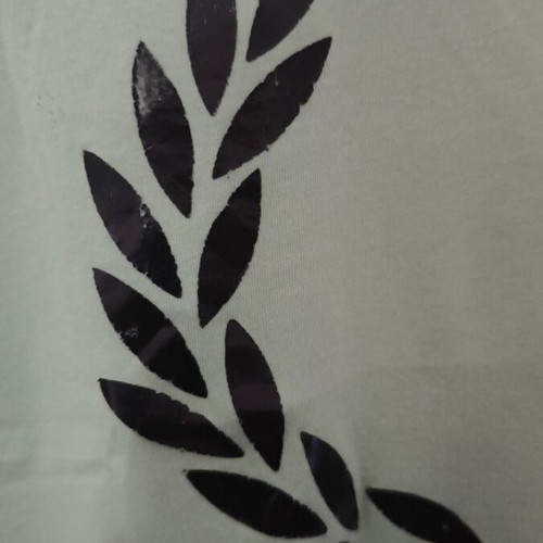 Fred Perry XL t-shirt used with some print cracks, green