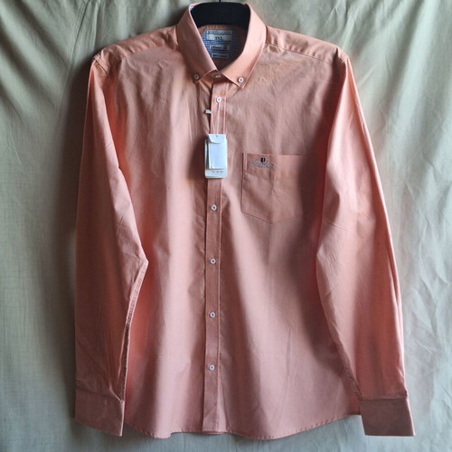 Berto Lucci Salmon Cotton Shirt XXL, new with tags